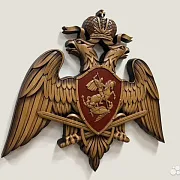 Герб Росгвардии, резной из бука — красивый подарок — фотография 2