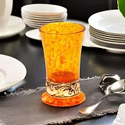 Стопка для водки из камня (янтарь) — красивый подарок — фотография 1