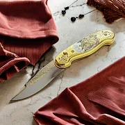 Подарочный складной нож «Рысь за зайцем» — фотография 1