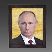 Ручная работа: Картина «В.В. Путин» на ониксе в рамке из ясеня — фотография 2