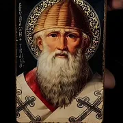 Икона "Спиридон Тримифунтский" Ручная работа — оригинальный подарок — фотография 1