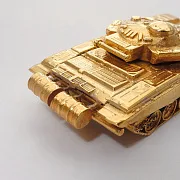 Миниатюра танка Т-72М1М из бронзы с позолотой — необычный подарок — фотография 2