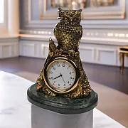Часы «Филин» на пне — красивый подарок — фотография 1