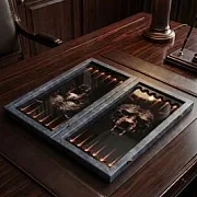 На память: Нарды под стеклом «Свирепый медведь» — фотография 4