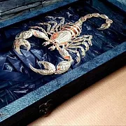 Нарды под стеклом «Золотой скорпион» — красивый подарок — фотография 2