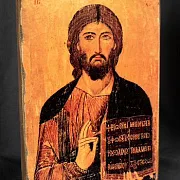 Икона деревянная "Христос Пантократор" — необычный подарок — фотография 1