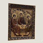 Резная икона из дерева Святая Троица — оригинальный подарок — фотография 2