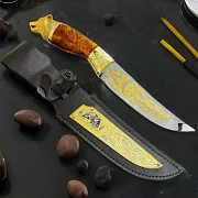 Подарочный кованый нож с головой волка №1 — фотография 1