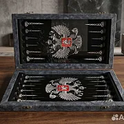 На память: Нарды под стеклом «Герб России» — фотография 1