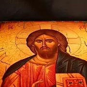 На память: Икона "Христос Вседержитель" дерево, ручная работа — фотография 8