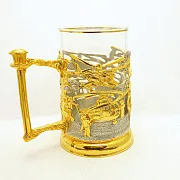 Подарочный латунный подстаканник «Вертолеты» — фотография 2