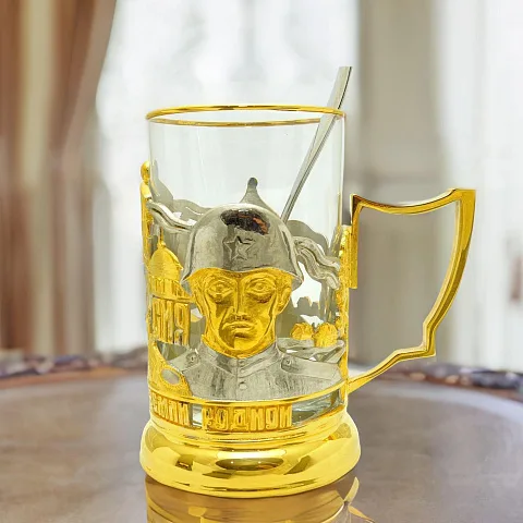 Металлический подстаканник «Защитники Отечества» — оригинальный подарок
