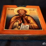 Деревянная икона "Св. Сергий Радонежский." — оригинальный подарок — фотография 2