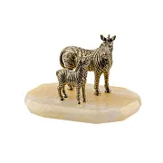 Композиция «Зебры» из бронзы на ониксе — необычный подарок — фотография 3