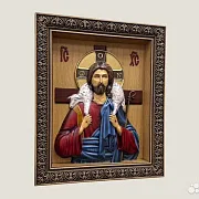 Спас Добрый Пастырь резная икона из дерева — необычный подарок — фотография 2