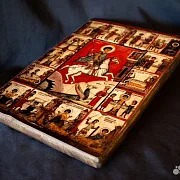 Икона Чудо Георгия о змие (с клеймами) — оригинальный подарок — фотография 7