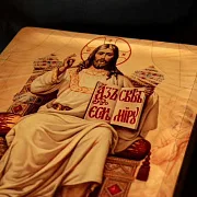 Авторская икона "Вседержитель на троне" — необычный подарок — фотография 6