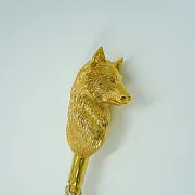 Декоративная обувная ложка "Волк". Позолоченная — необычный подарок — фотография 4
