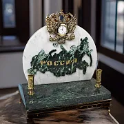 Часы «Россия» с гербом и подставками — необычный подарок — фотография 1